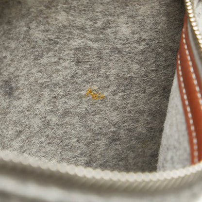 Hermes Sac Karimi Mm Tote Bag Shoulder Grey Felt Calf Leather
