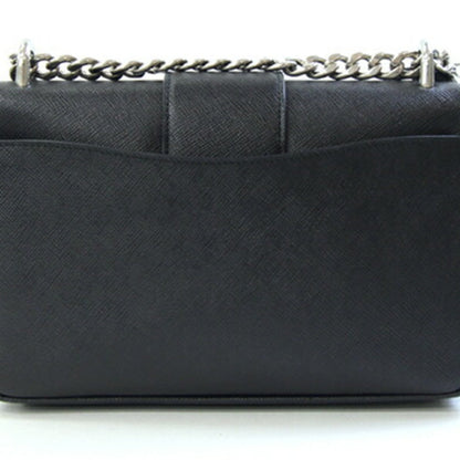Prada Shoulder Bag 1Bd298 Black Leather Saffiano Chain Crossbody