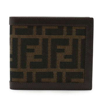 Fendi Zucca Pattern Bifold Wallet In Canvas And Leather