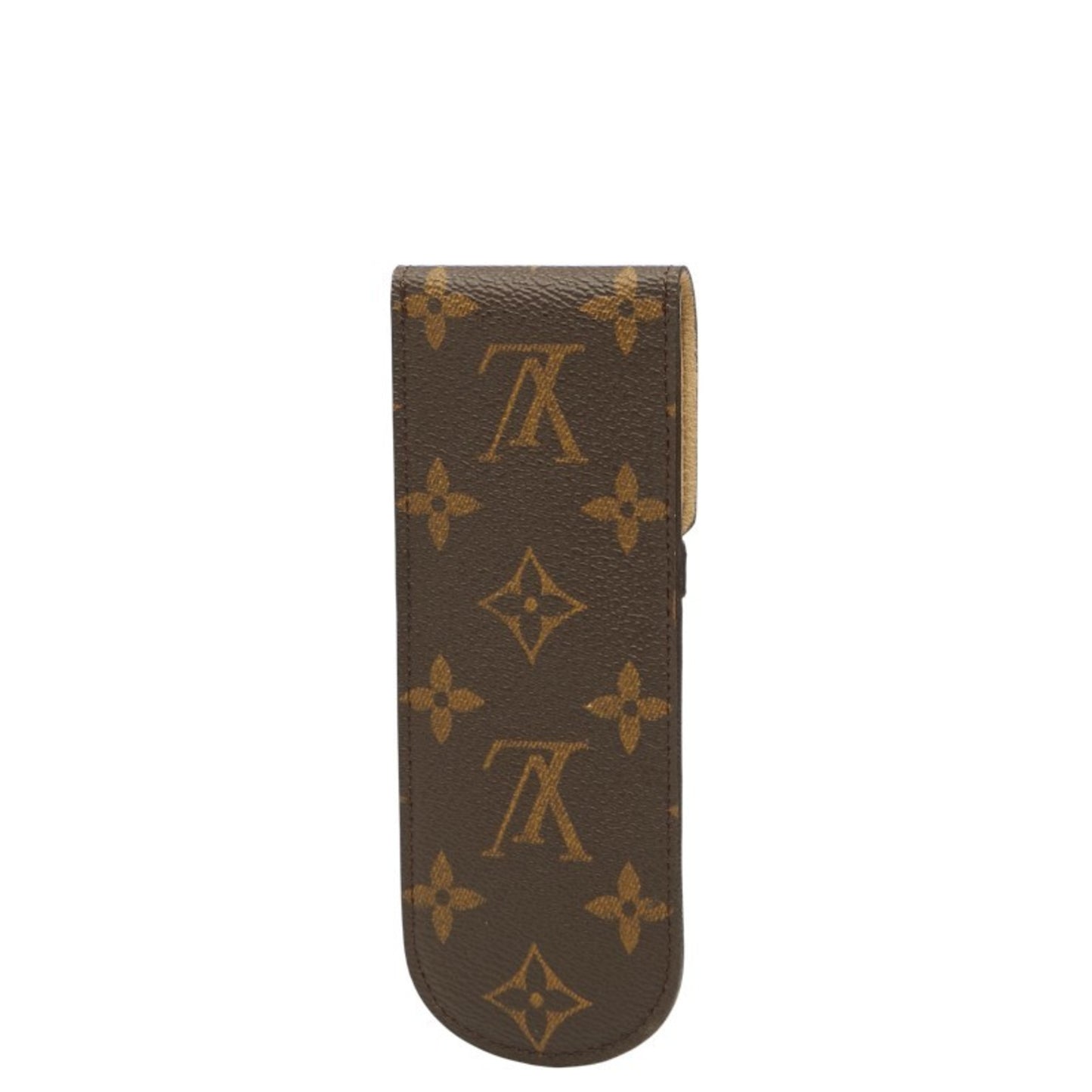 Louis Vuitton Monogram Etui Stylo Pencil Case M62990 Brown Leather