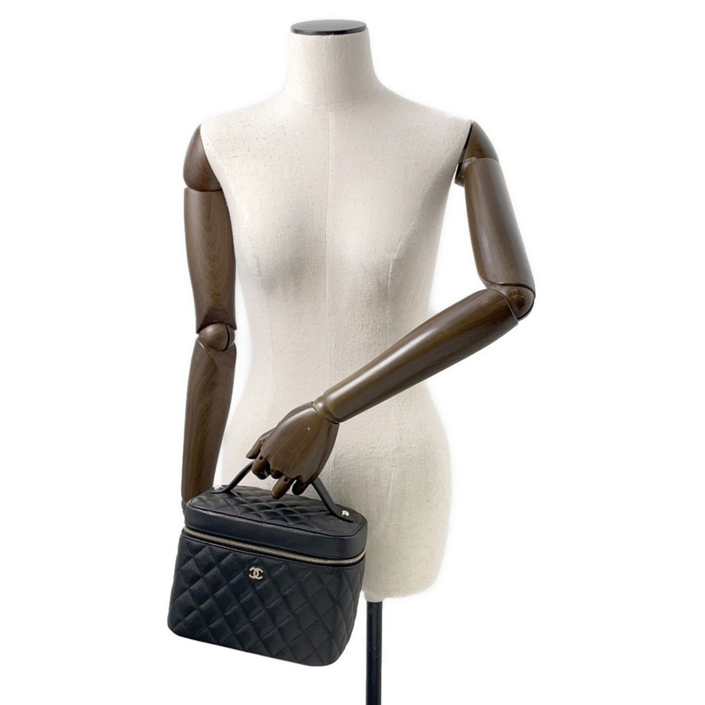 Chanel Handbag Matelasse Coco Mark Vanity Caviar Skin Ap2573 Chanel Black