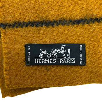 Hermes Rocabar Striped Wool Scarf/Shawl In Yellow