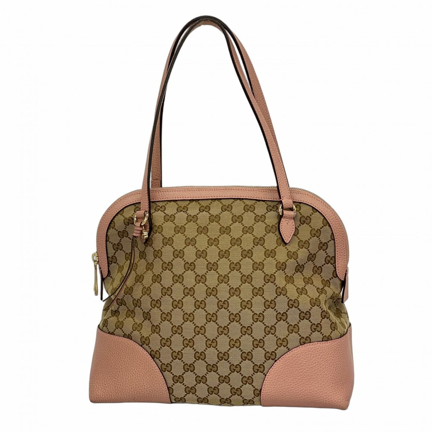 Gucci Gg Canvas Interlocking G Shoulder Bag 449243 Beige Pink Champagne