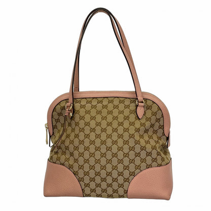 Gucci Gg Canvas Interlocking G Shoulder Bag 449243 Beige Pink Champagne
