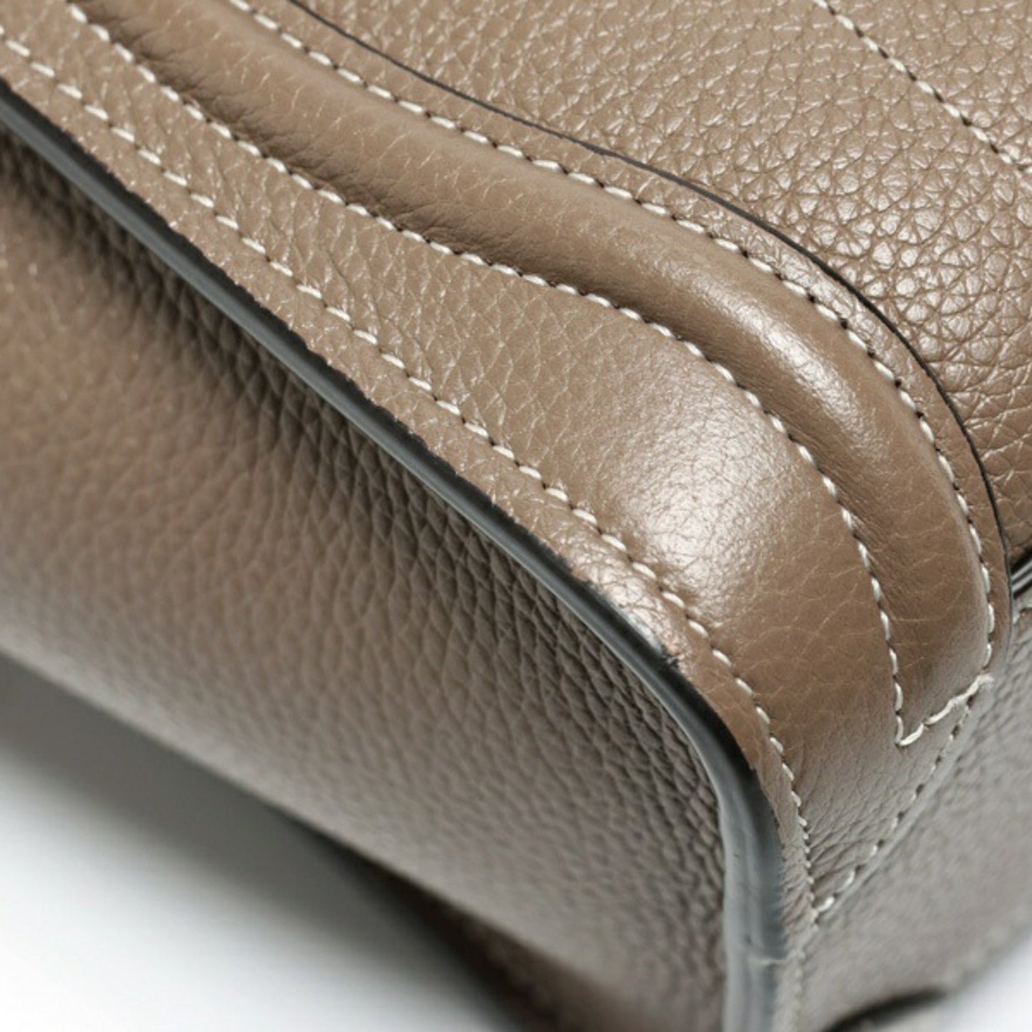 Celine Luggage Nano 189243Dru.09So 168243Dru.09So Drummed Calfskin Suri (Greige) S-157230