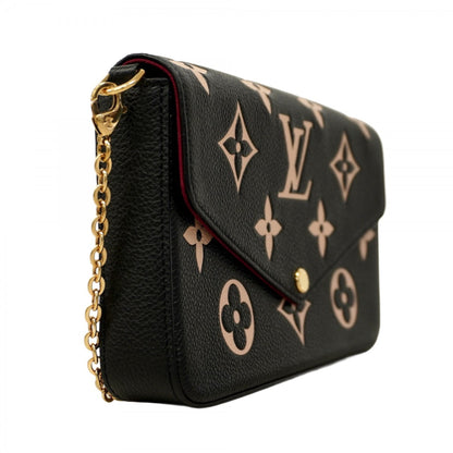 Louis Vuitton Monogram Empreinte Two-Tone Pochette Felicie Shoulder Wallet M82479 Black