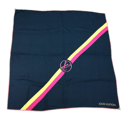 Louis Vuitton Louis Vuitton Scarf Muffler Carre Myepi M73915 100% Silk Navy Aq4339