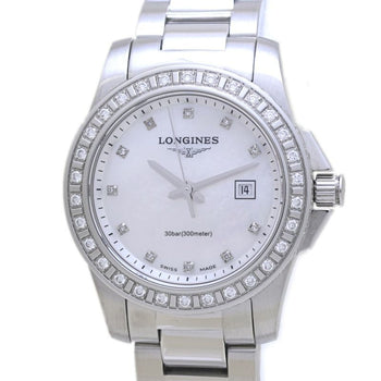 Longines Conquest L3.258.0.88.6 White Shell 11-Piece Diamond Bezel Women'S Watch