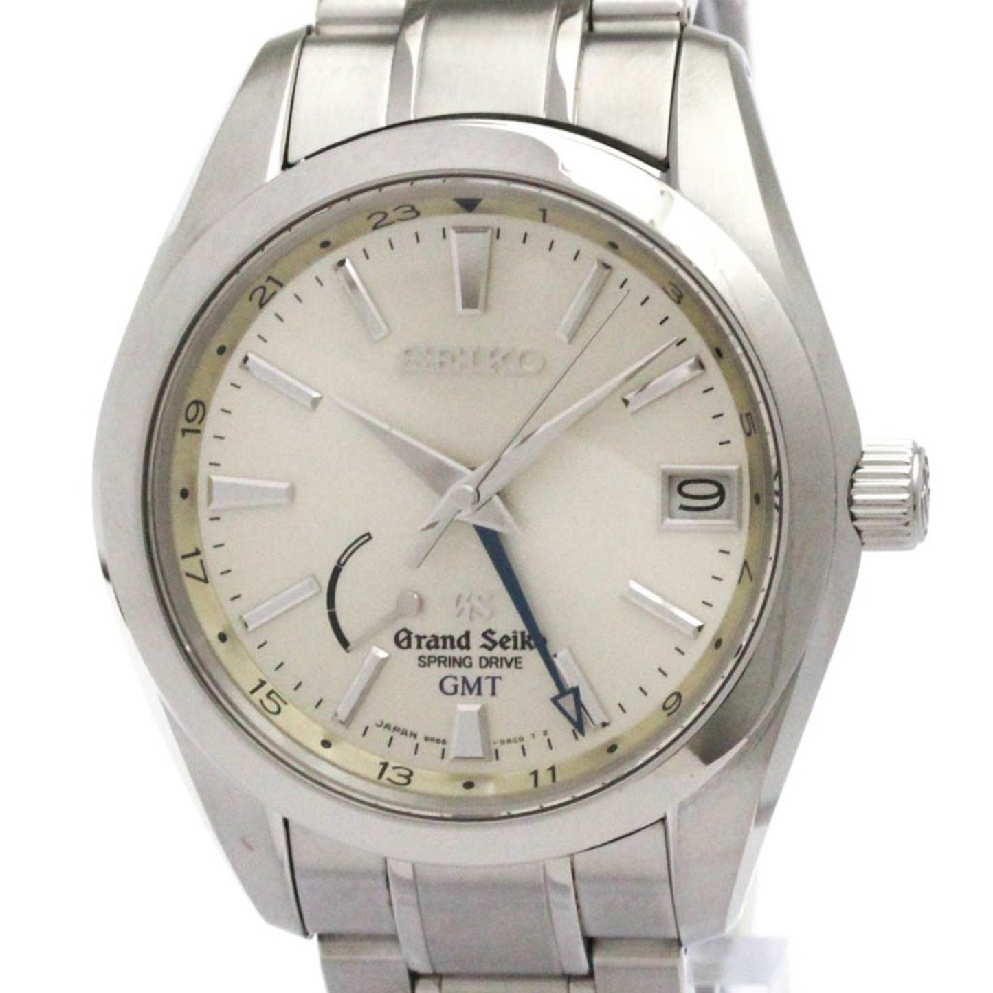Grand Seiko Sbge005 Spring Drive Gmt Steel Watch 9R66-0Ac0 Polished