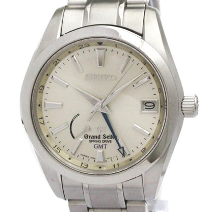 Grand Seiko Sbge005 Spring Drive Gmt Steel Watch 9R66-0Ac0 Polished