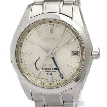 Grand Seiko Sbge005 Spring Drive Gmt Steel Watch 9R66-0Ac0 Polished