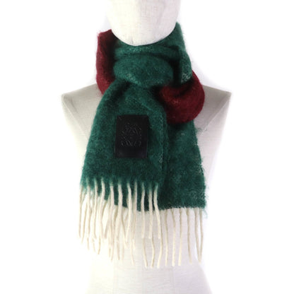 Loewe Women'S Mohair And Wool Blend Scarf With Anagram Logo Patch Fringe