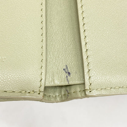 Christian Dior Tri-Fold Wallet Cannage Leather Green Champagne