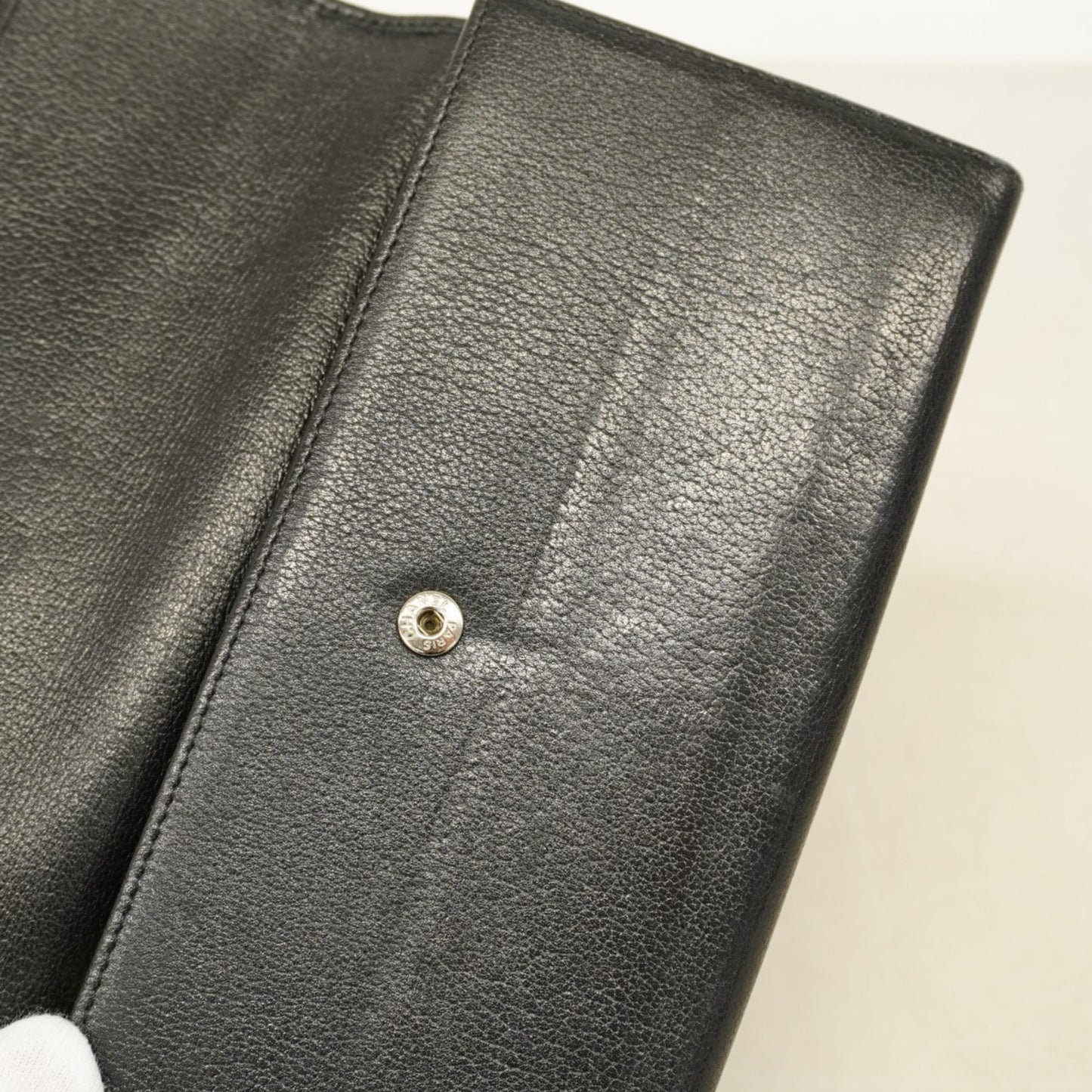 Chanel Camellia Leather Long Wallet Black