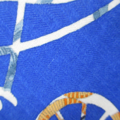 Hermes Tout En Carre "It'S All In The Carr" Lozenge Deformed Diamond Scarf/Muffler Blue