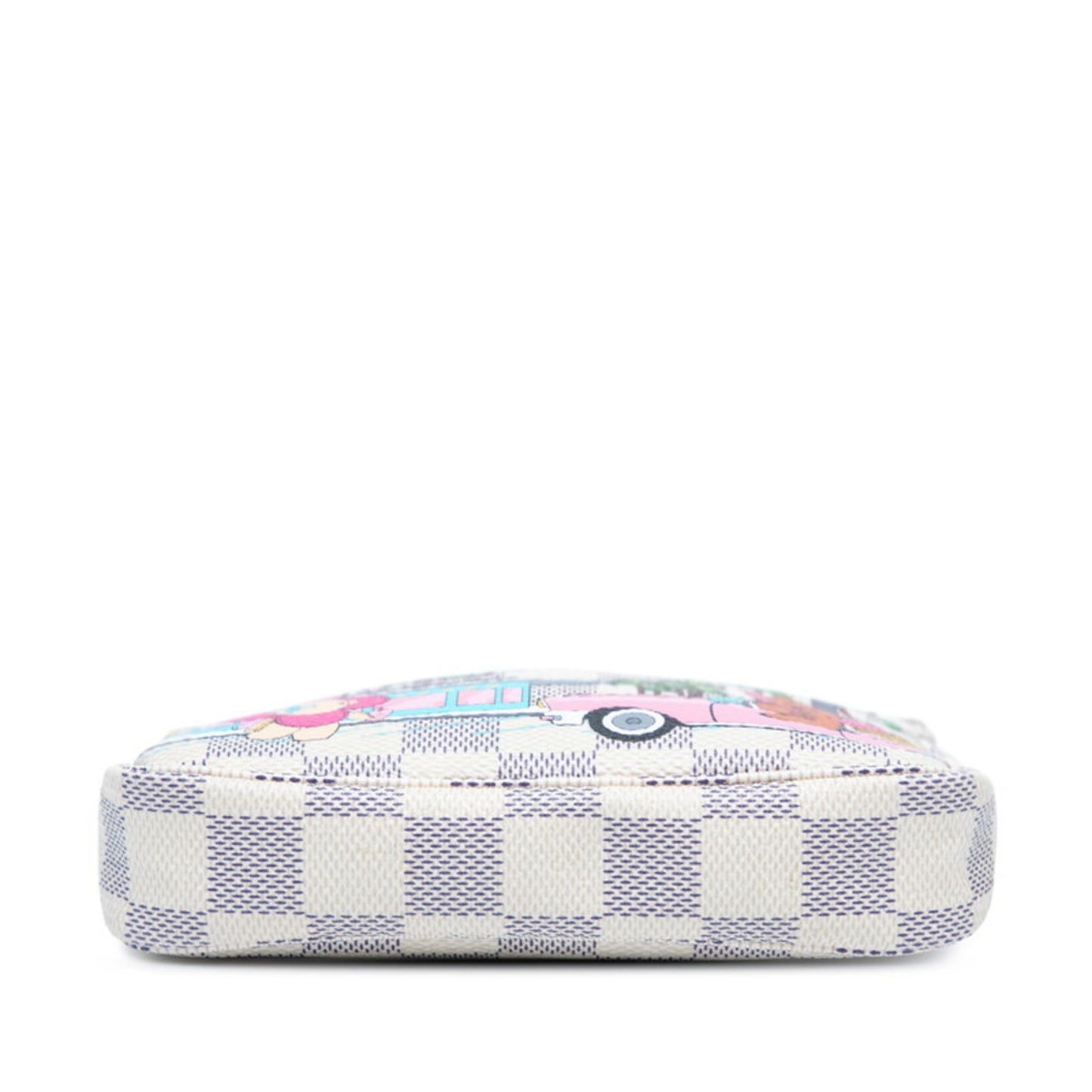 Louis Vuitton Damier Azur Vivienne Mini Pochette Accessory Pouch Handbag N60487 White Multicolor