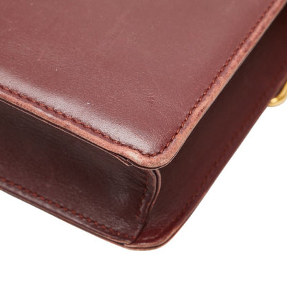 Cartier Must Line Crossbody Shoulder Bag Wine Red Bordeaux Leather