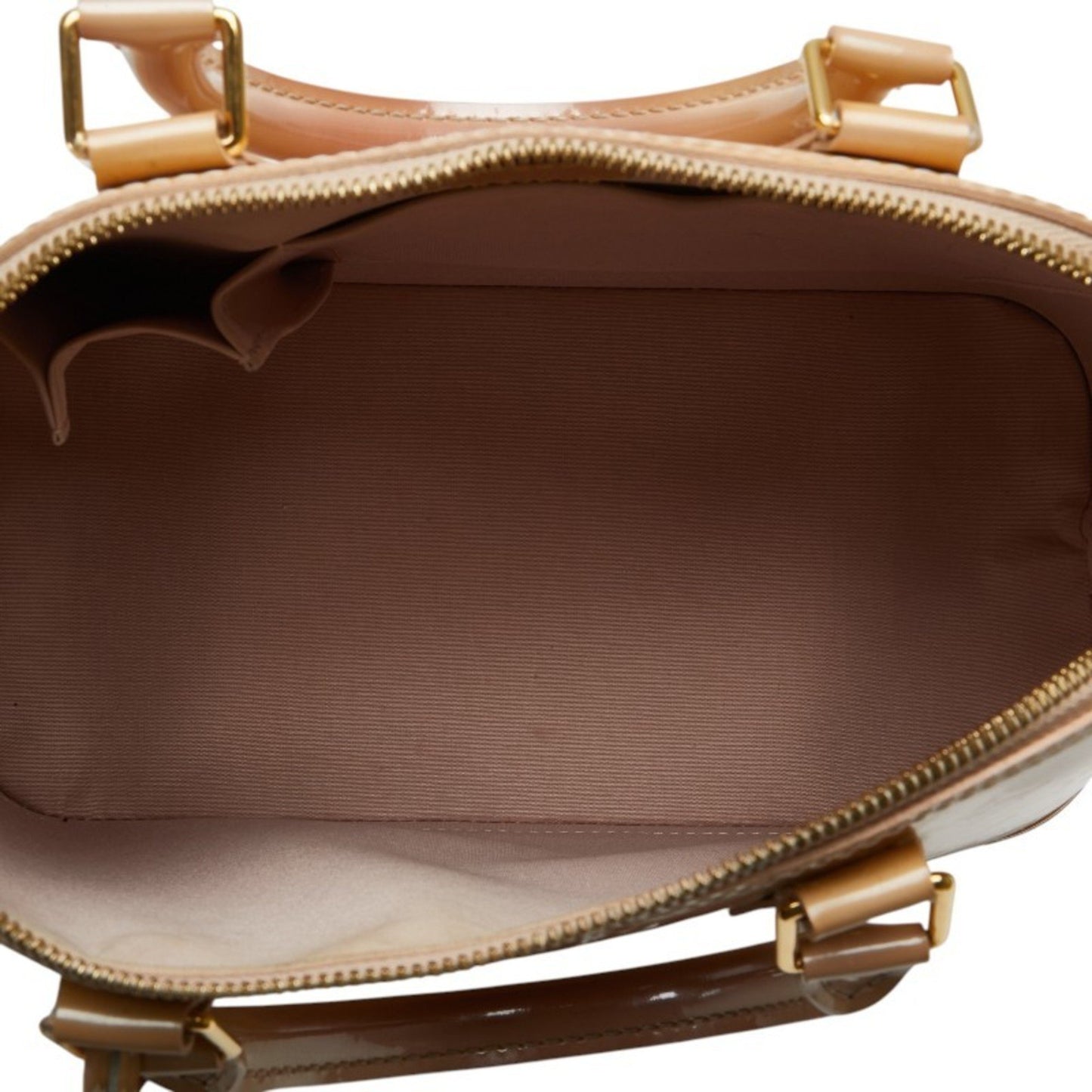 Louis Vuitton Monogram Vernis Alma Pm Handbag M91751 Beige Poodle Patent Leather