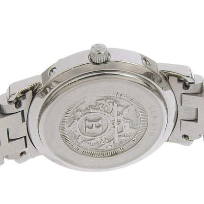 Like New Herms Clipper Date Cl4 210 Watch With A Light Blue Dial