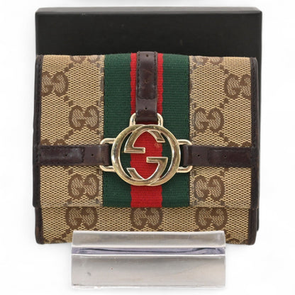 Gucci Gg Canvas Sherry Line Bifold Wallet
