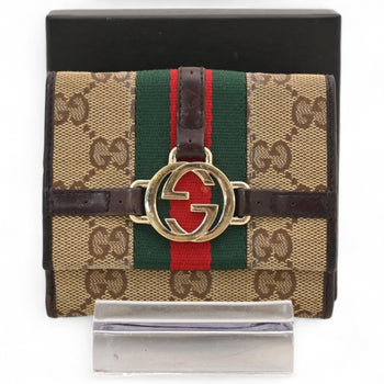 Gucci Gg Canvas Sherry Line Bifold Wallet