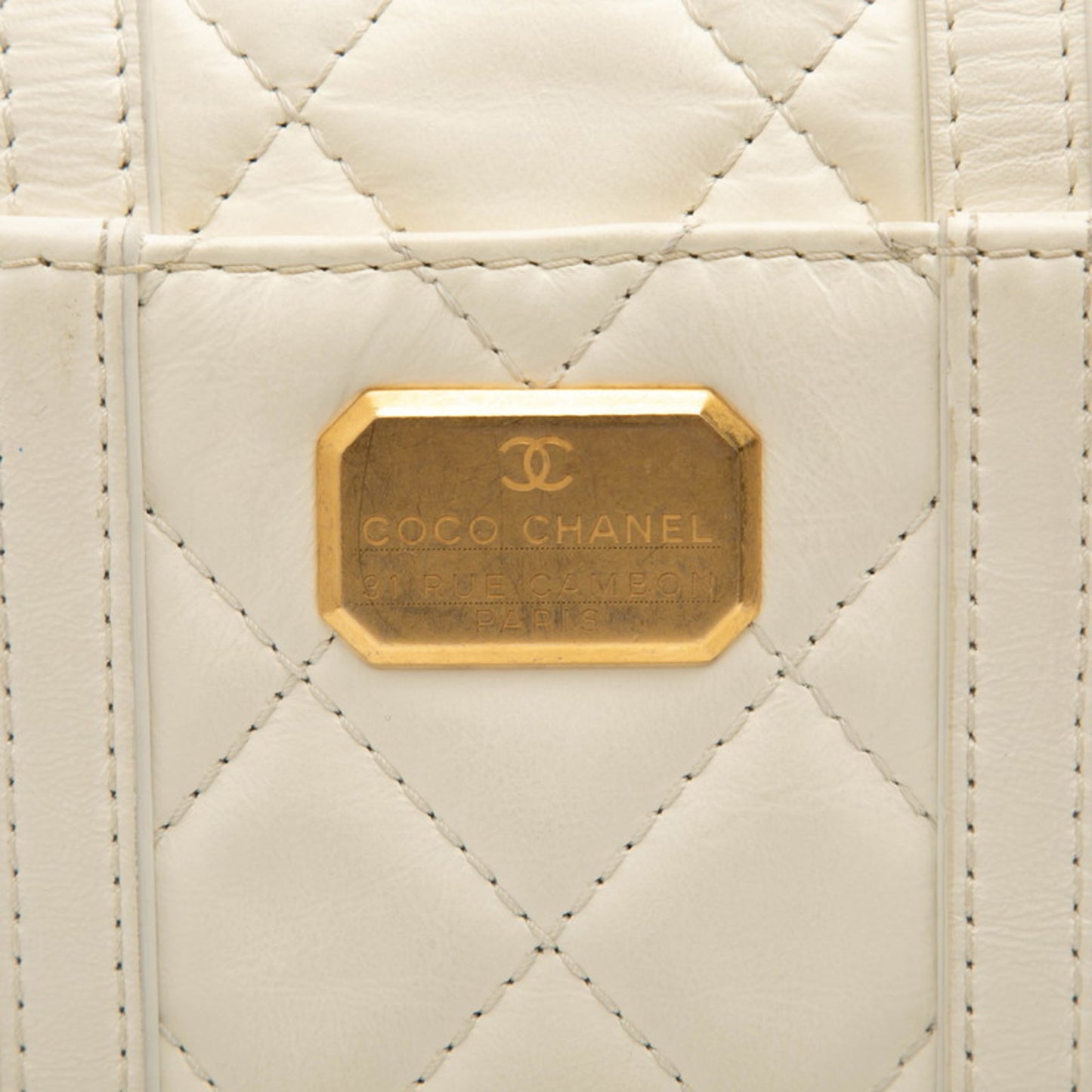 Chanel Matelasse Mini Flap Bag Shoulder White Lambskin