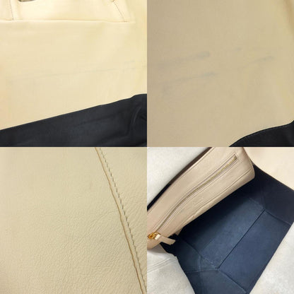 Celine Tote Bag Horizontal Cabas 169263Ebt Leather Beige Black Bicolor