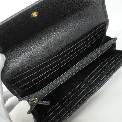 Gucci Gg Marmont Long Wallet 456116 Leather Black