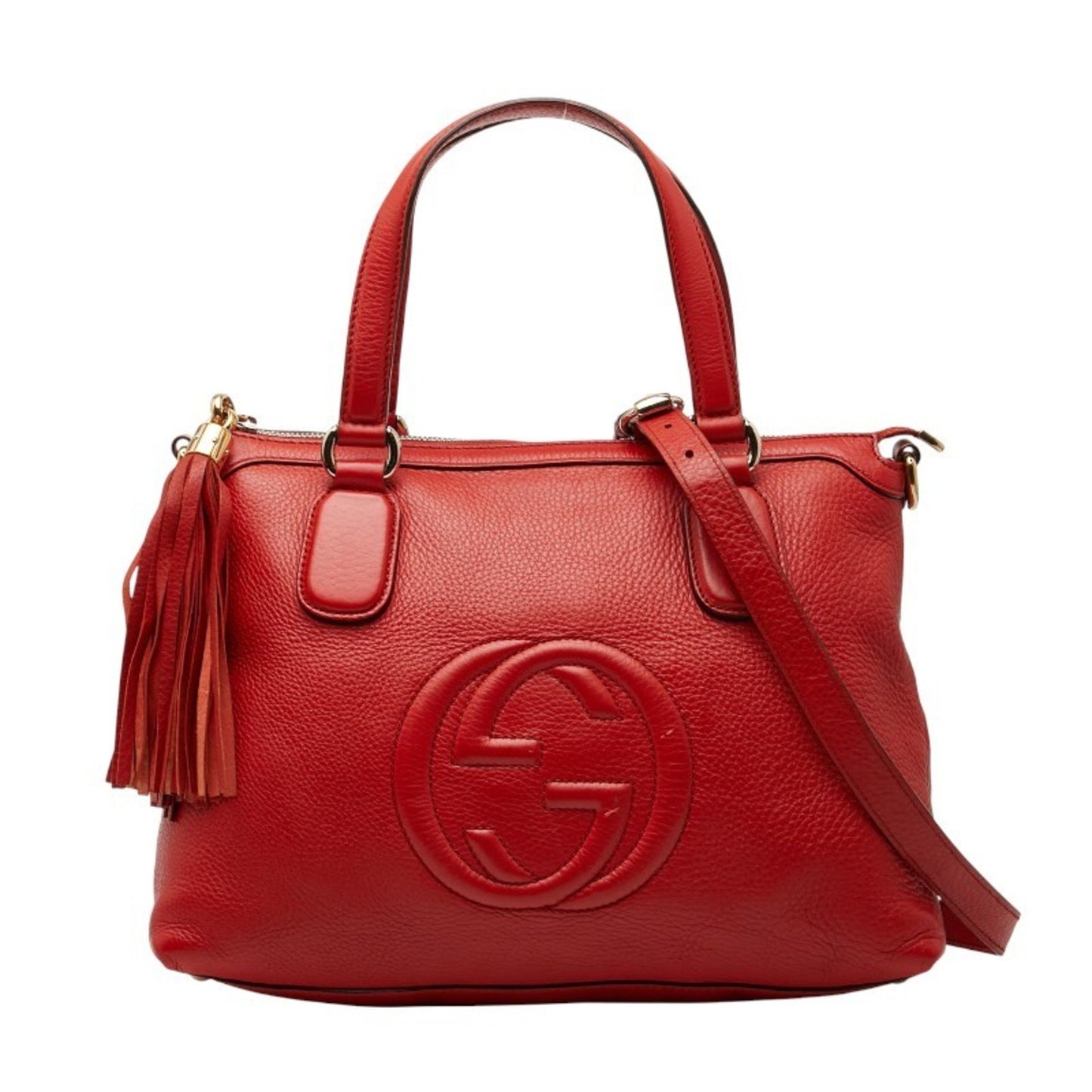 Gucci Soho Handbag/Shoulder Bag 2Way 308362 Red Leather