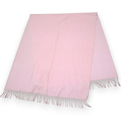Hermes 100% Cashmere Logo Embroidered Fringe Large Scarf