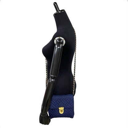Prada Prada Logo Hardware Quilted Nylon And Saffiano Leather Chain Shoulder Bag