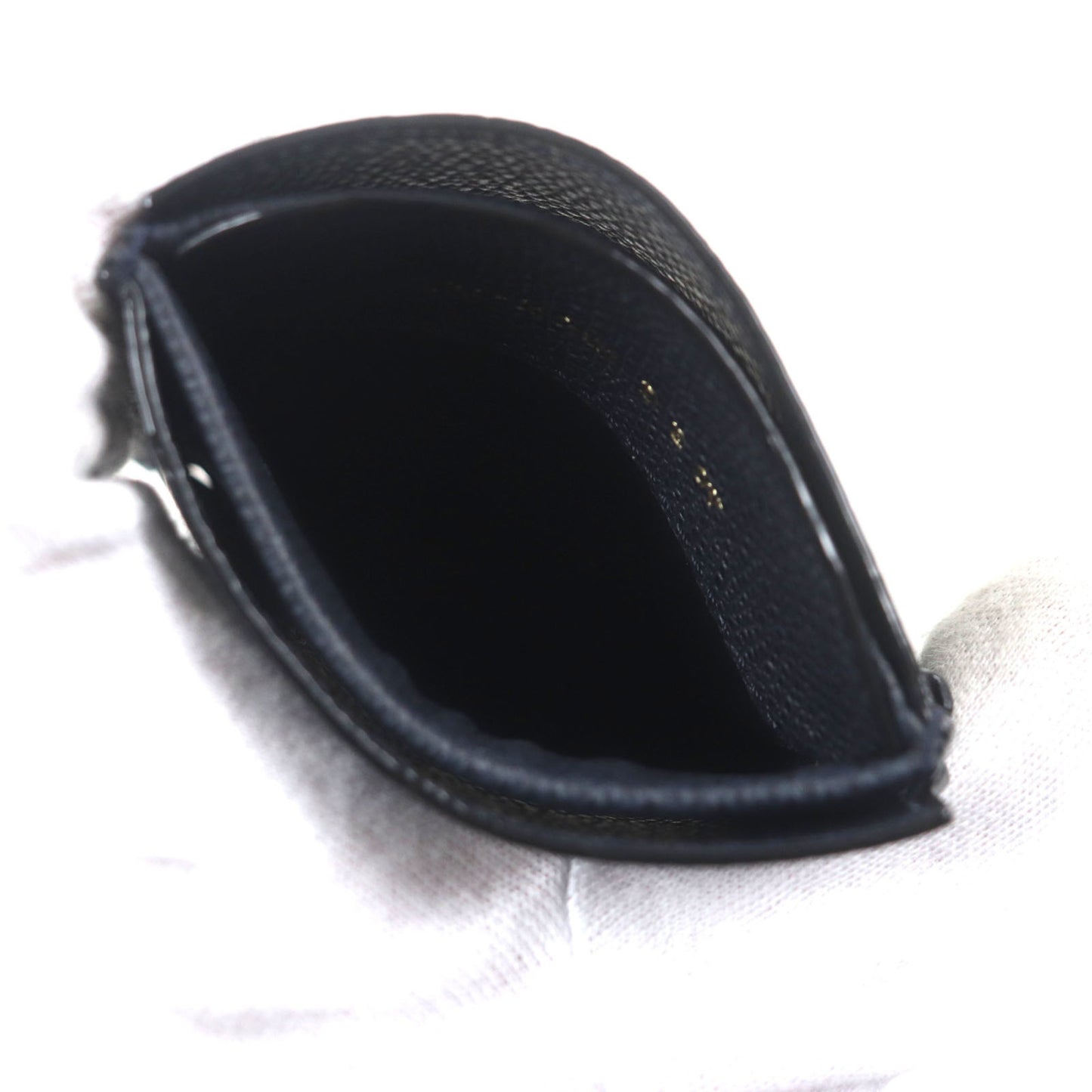 Valextra Double Money Clip Leather Wallet/Billfold In Dark Navy With Silver Hardware