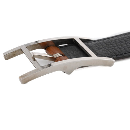 Hermes Api 3 Belt Reversible Box Calf Leather Fjord Black/Brown #?G