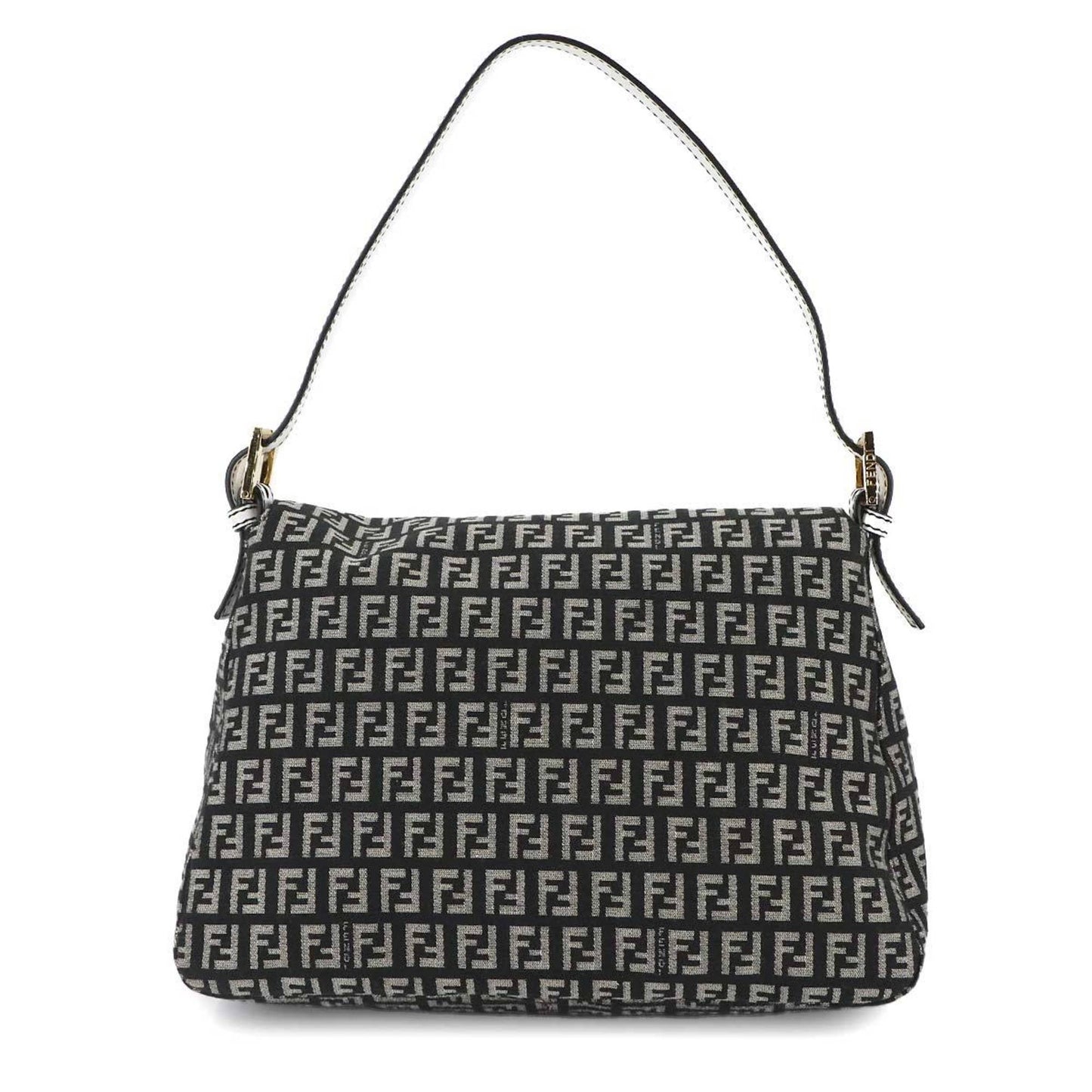 Fendi Zucchino Mamma Baguette Shoulder Bag In Canvas And Leather