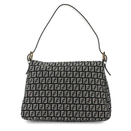 Fendi Zucchino Mamma Baguette Shoulder Bag In Canvas And Leather