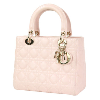 Christian Dior Lady Cannage 2Way Handbag Shoulder Bag Cal44550 Pink