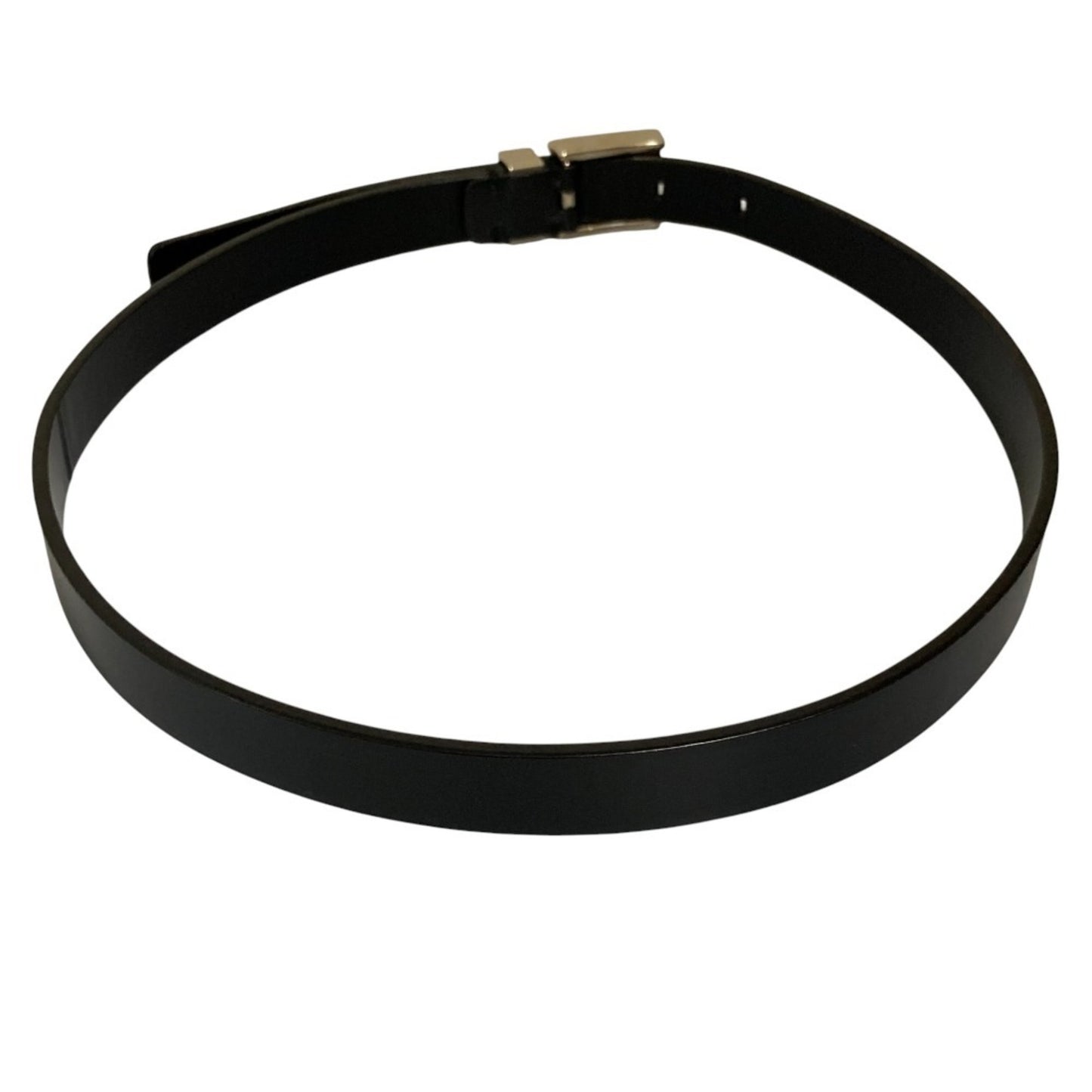 Gucci Silver Buckle Leather Belt