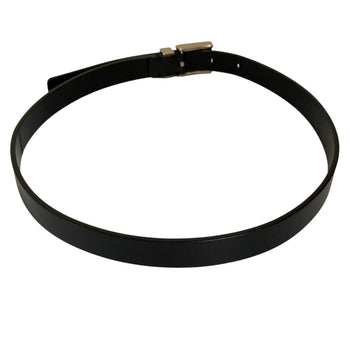 Gucci Silver Buckle Leather Belt