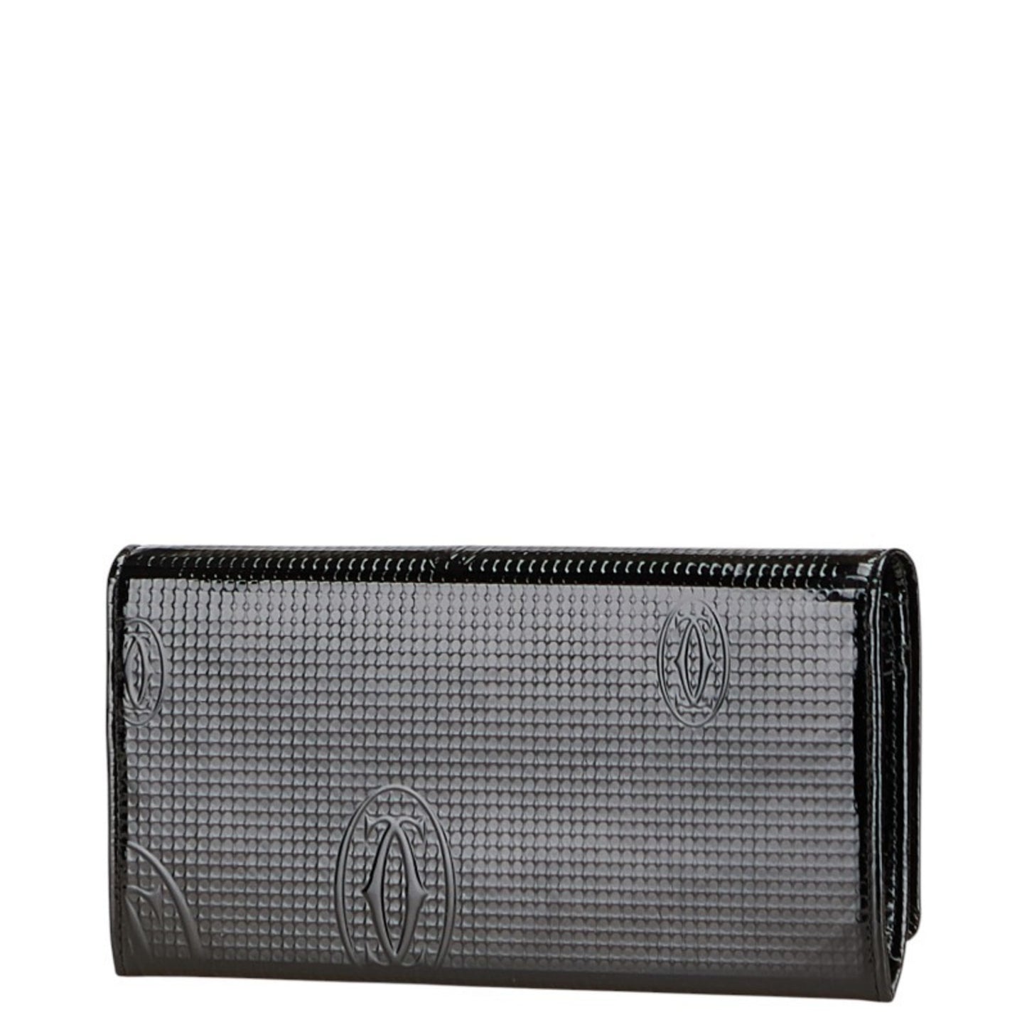 Cartier Happy Birthday Long Wallet Black Enamel