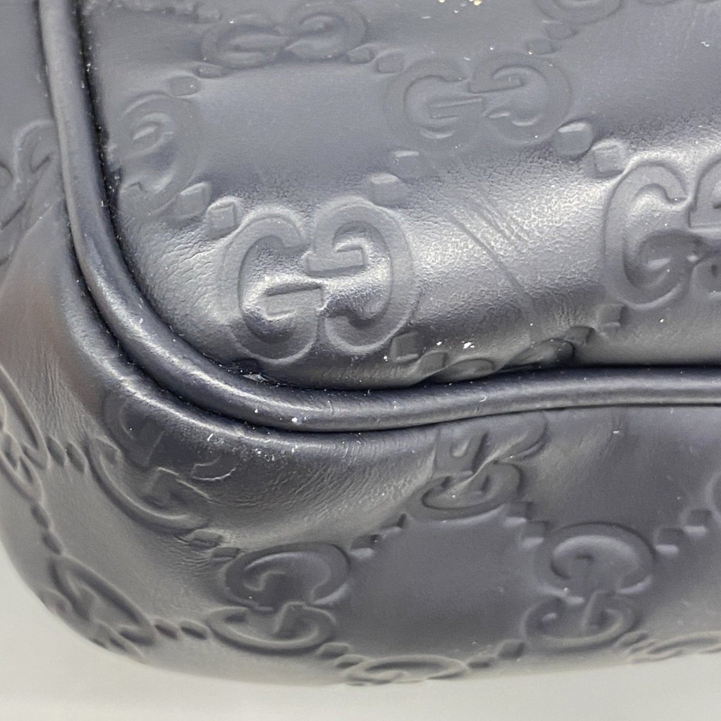 Gucci Bag Guccissima 328937 Leather Navy