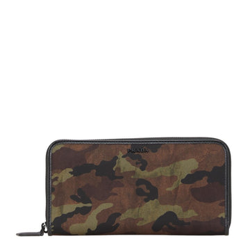 Prada Camouflage Long Wallet With Round Zipper