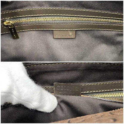 Celine Handbag F-21889 Brown C Macadam Boston Bag Suede Leather Ce00/12 Celine