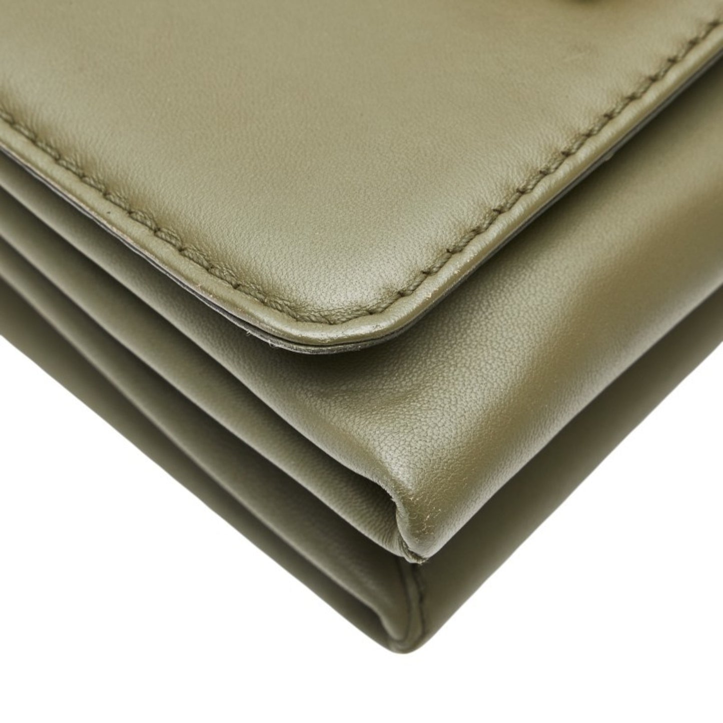 Valentino Garavani Studded Chain Shoulder Bag/Clutch Bag In Khaki