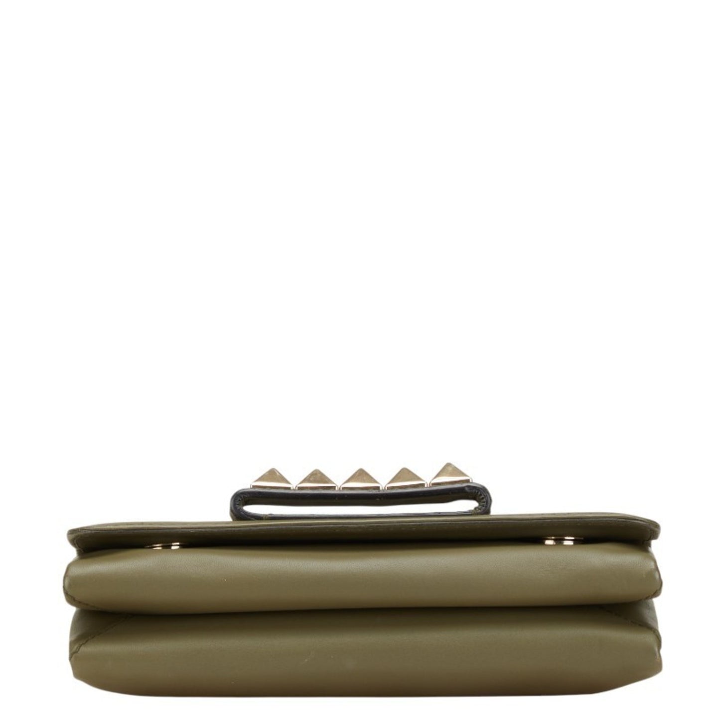 Valentino Garavani Studded Chain Shoulder Bag/Clutch Bag In Khaki