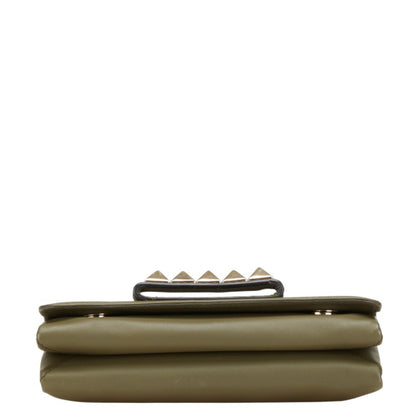Valentino Garavani Studded Chain Shoulder Bag/Clutch Bag In Khaki