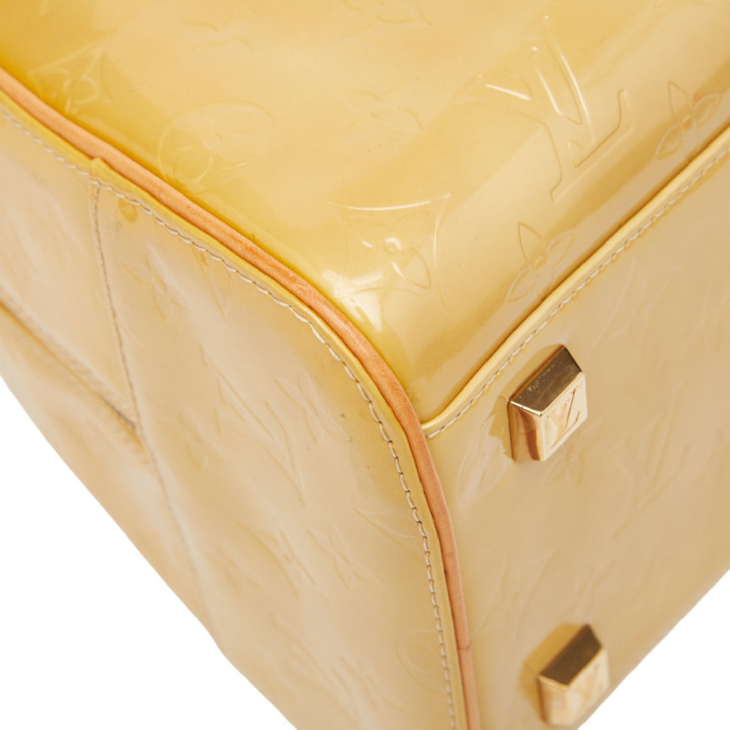 Louis Vuitton Monogram Vernis Tompkin Square Boston Bag/Handbag M91149 In Beige