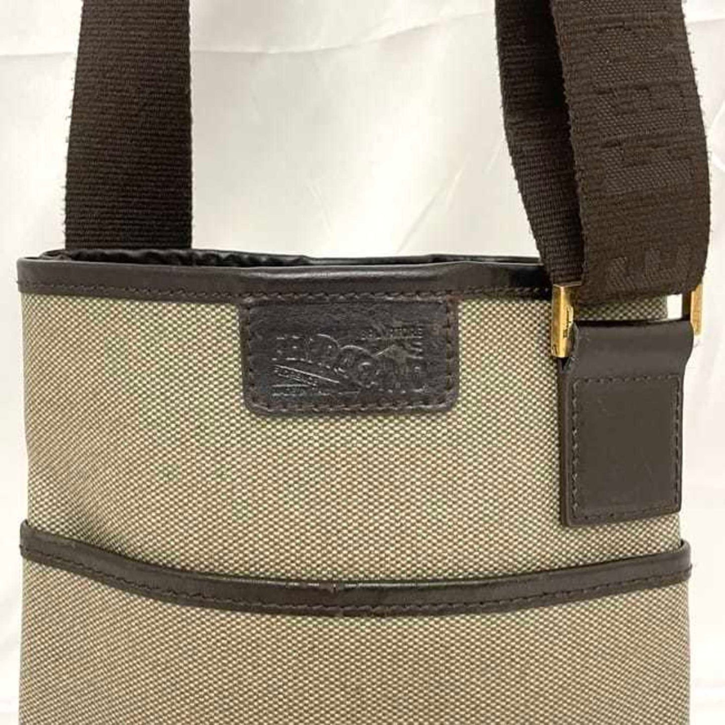 Salvatore Ferragamo Shoulder Bag Ec-23491 Grey Brown Pvc Canvas Crossbody