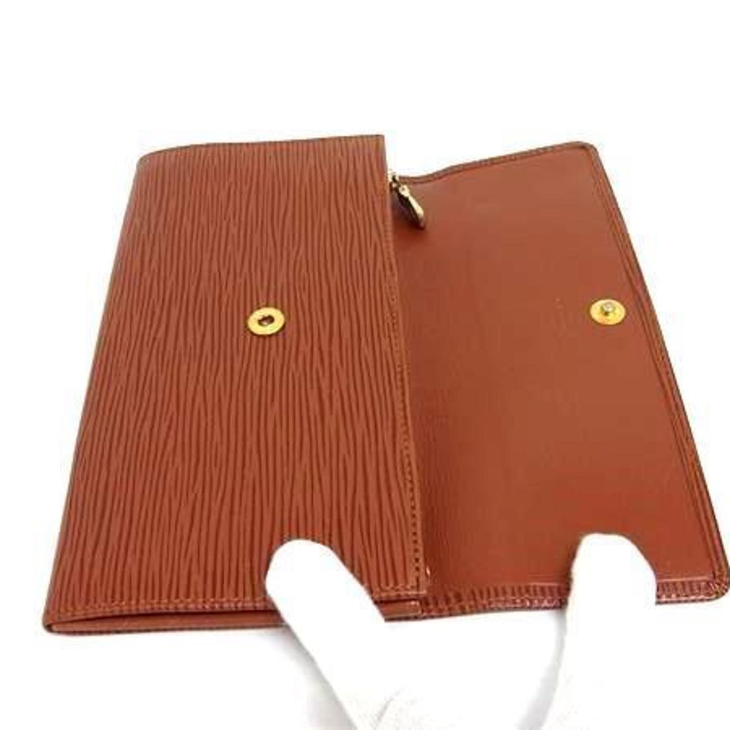 Louis Vuitton Pochette Porte Monnaie Credit Long Wallet M63573 Kenya Brown Epi Leather Bifold For