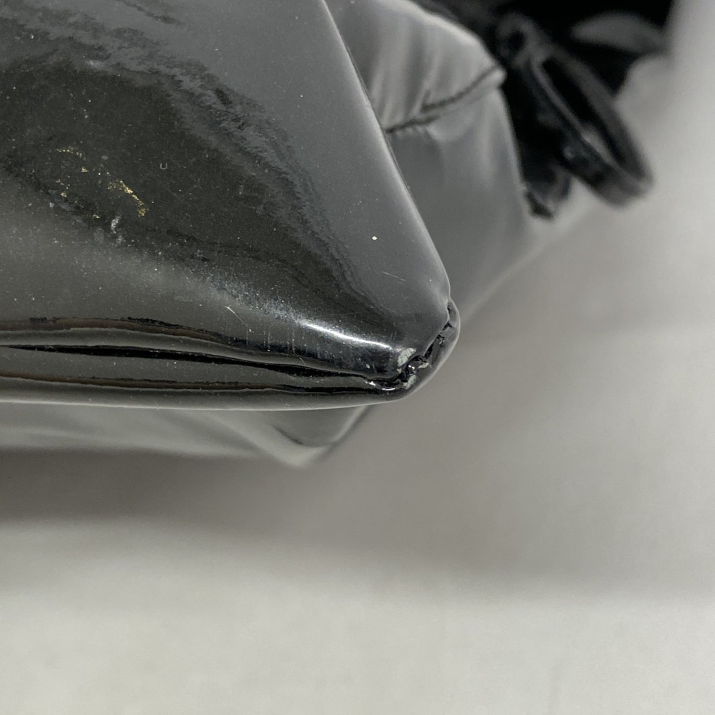 Chanel Patent Leather Black Chain Tote Bag