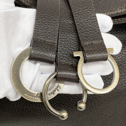 Salvatore Ferragamo Gancini Leather Handbag Brown